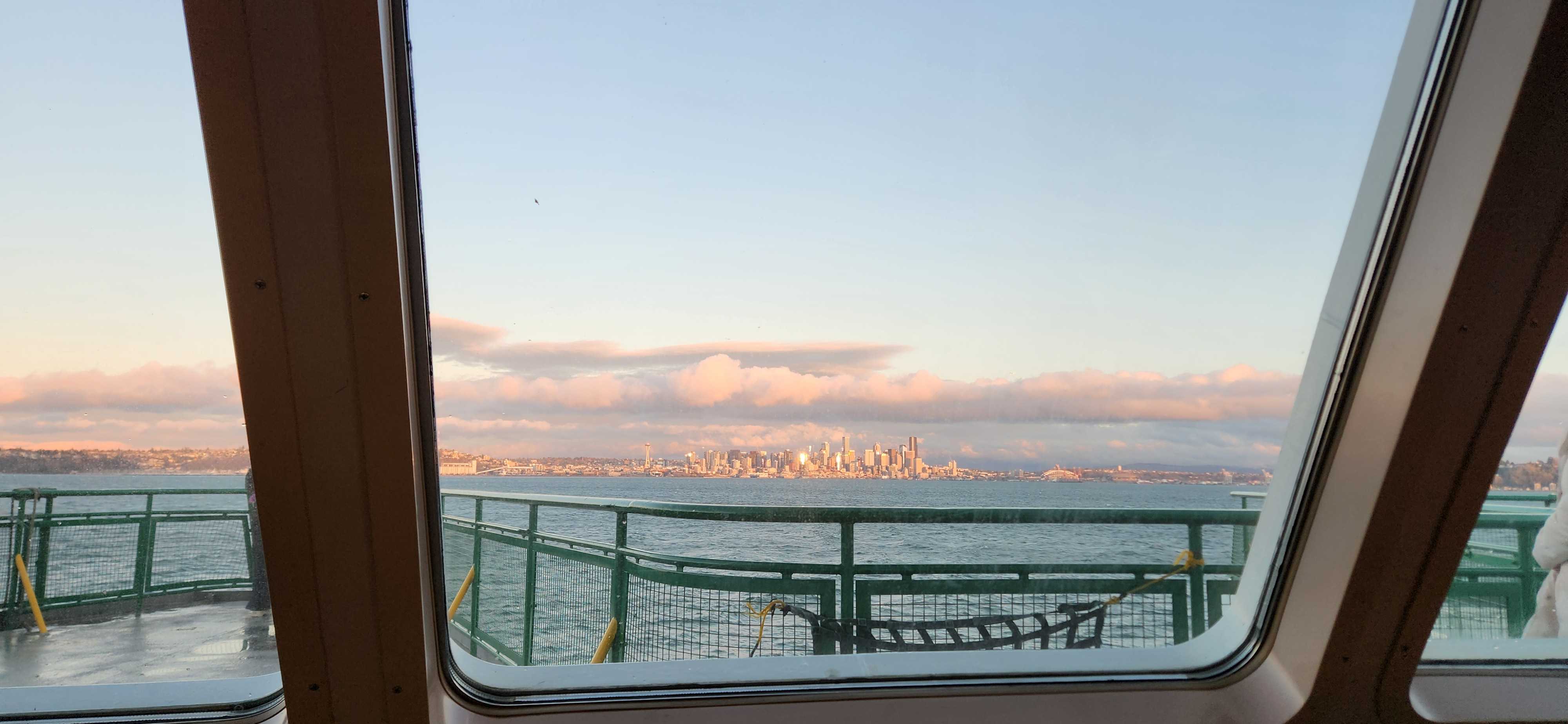 Views of Seattle from the Bainbridge Island ferry.
