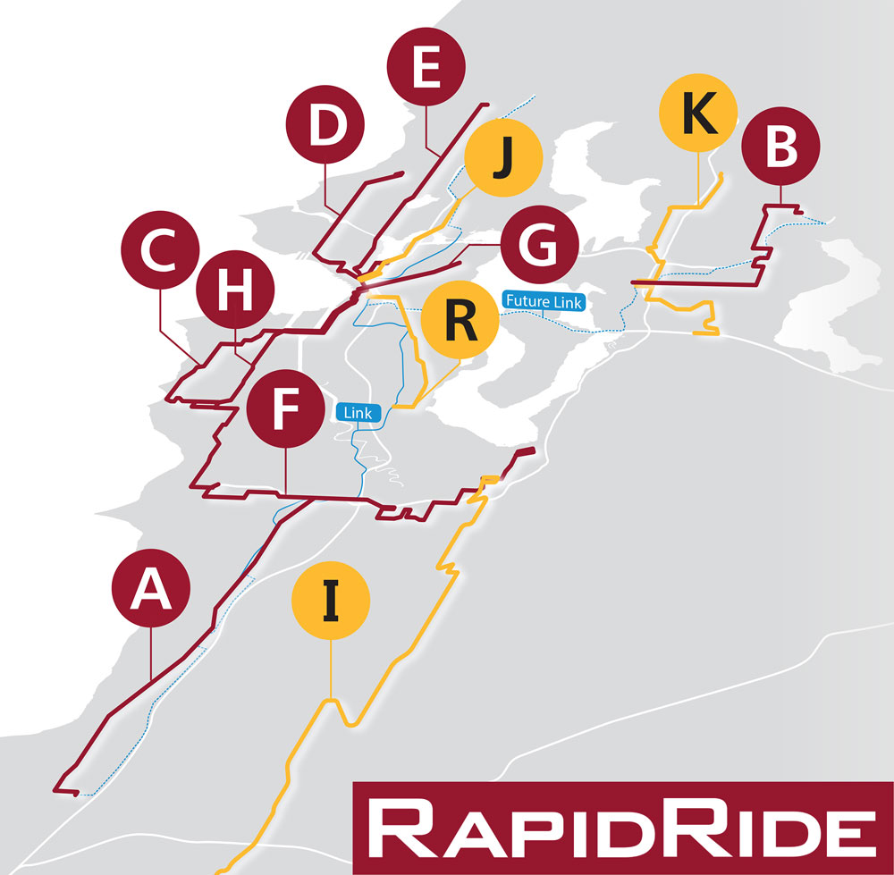A diagram of the RapidRide system.