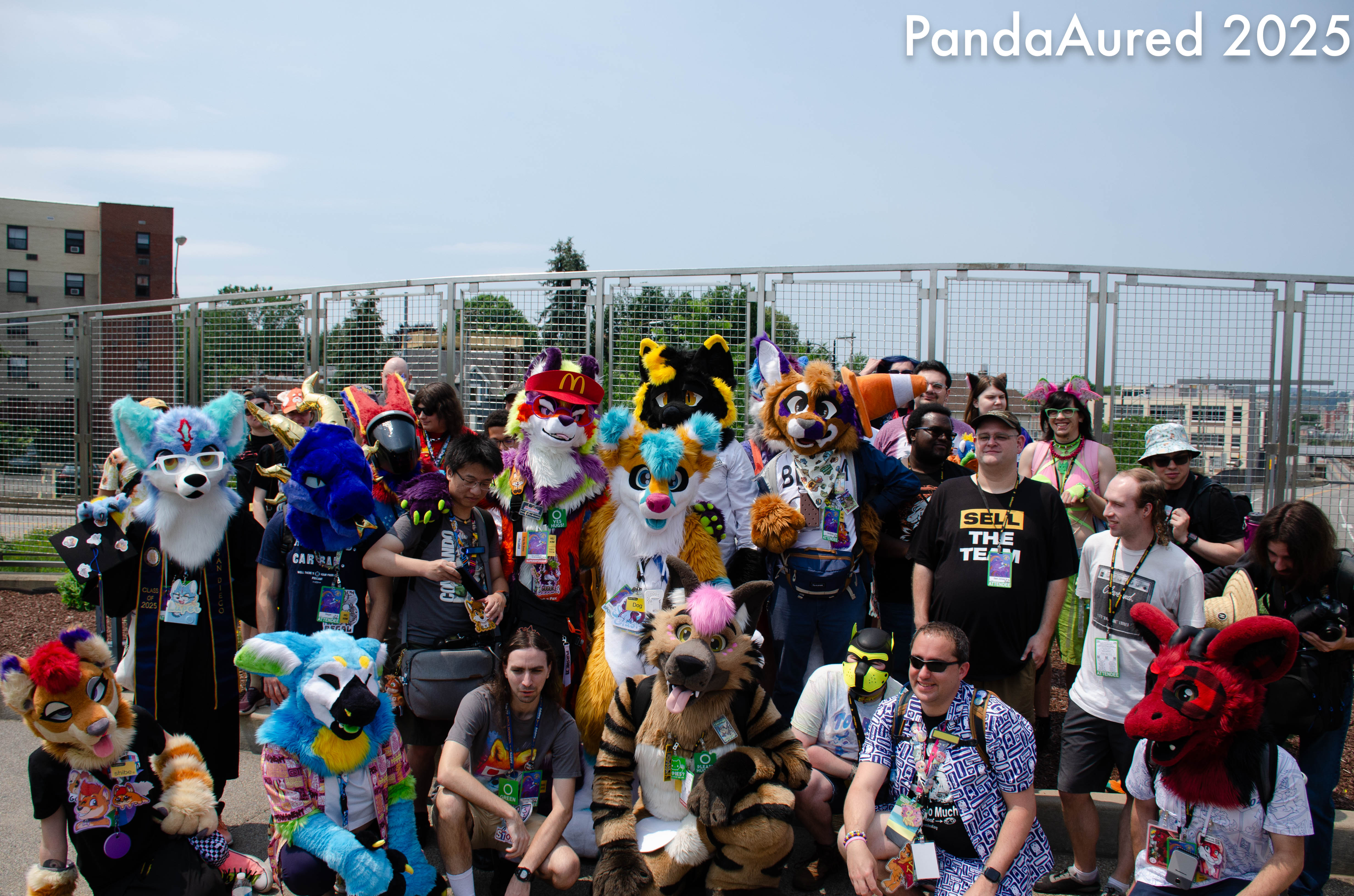 Furries on the East Liberty Station bridge.
